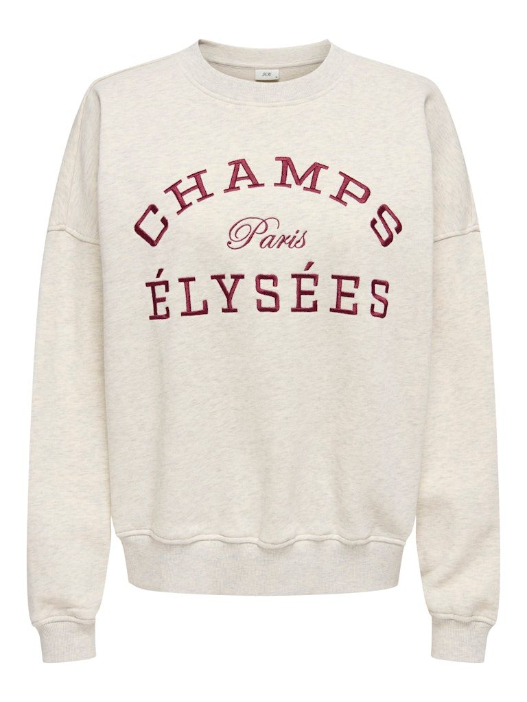 JDYMESA L/S O-NECK EMB SWEAT JRS NOOS  Oatmeal/CHAMPS CABER