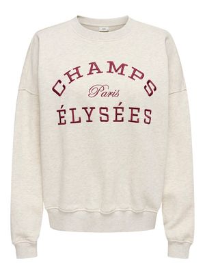 JDYMESA L/S O-NECK EMB SWEAT JRS NOOS  Oatmeal/CHAMPS CABER