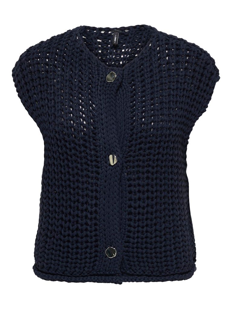 ONLCHLOE SS RIB BUTTON VEST KNT Sky Captain
