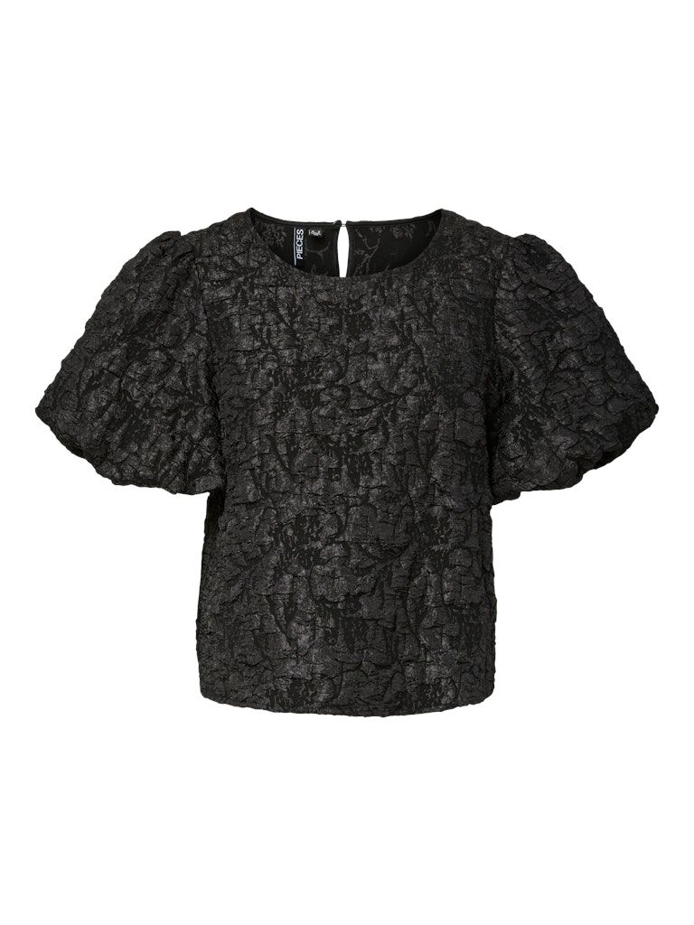 PCGRETCHEN SS O-NECK TOP WVN D2D PP Black