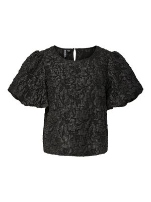 PCGRETCHEN SS O-NECK TOP WVN D2D PP Black