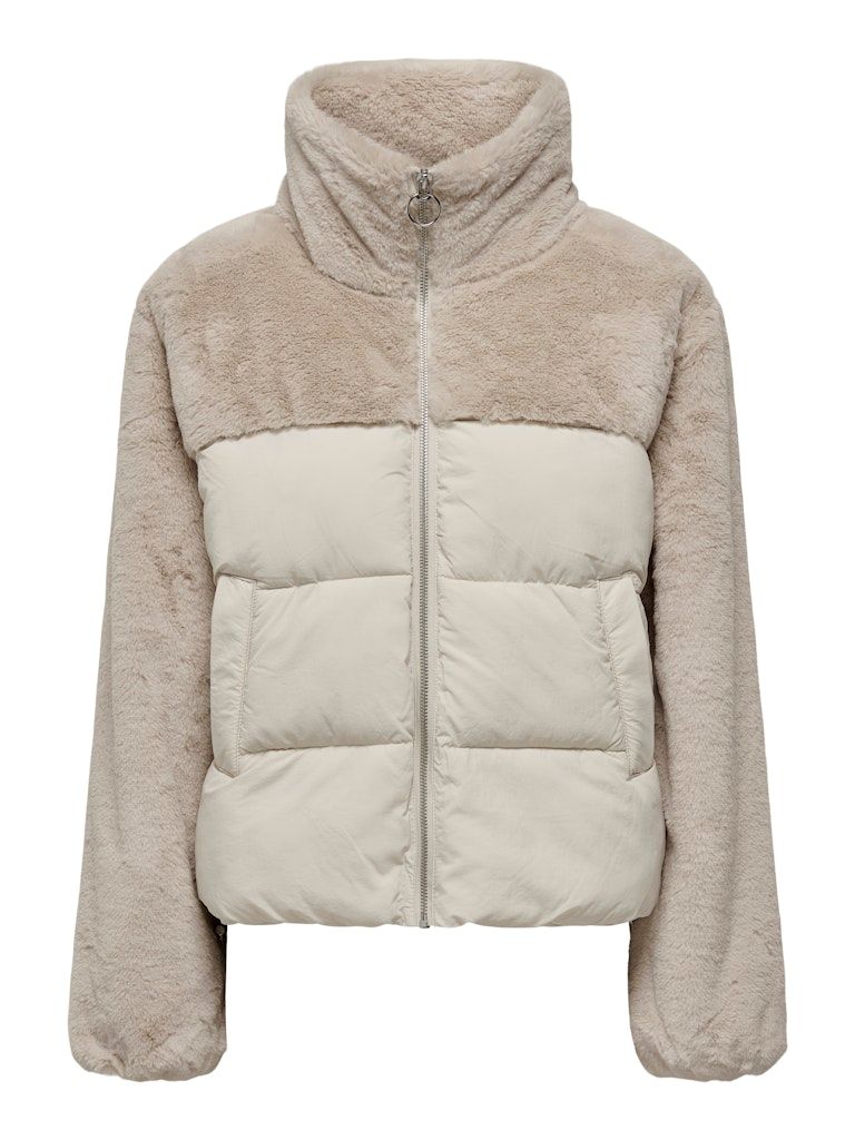 ONLWANJA FUR PUFFER MIX JACKET NOOS OTW Moonbeam