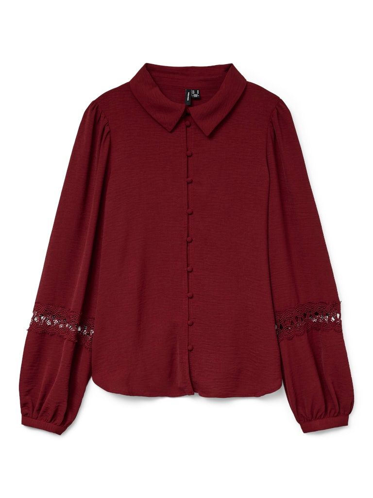 VMALVA LACE LS SHIRT WVN GA BOO Syrah
