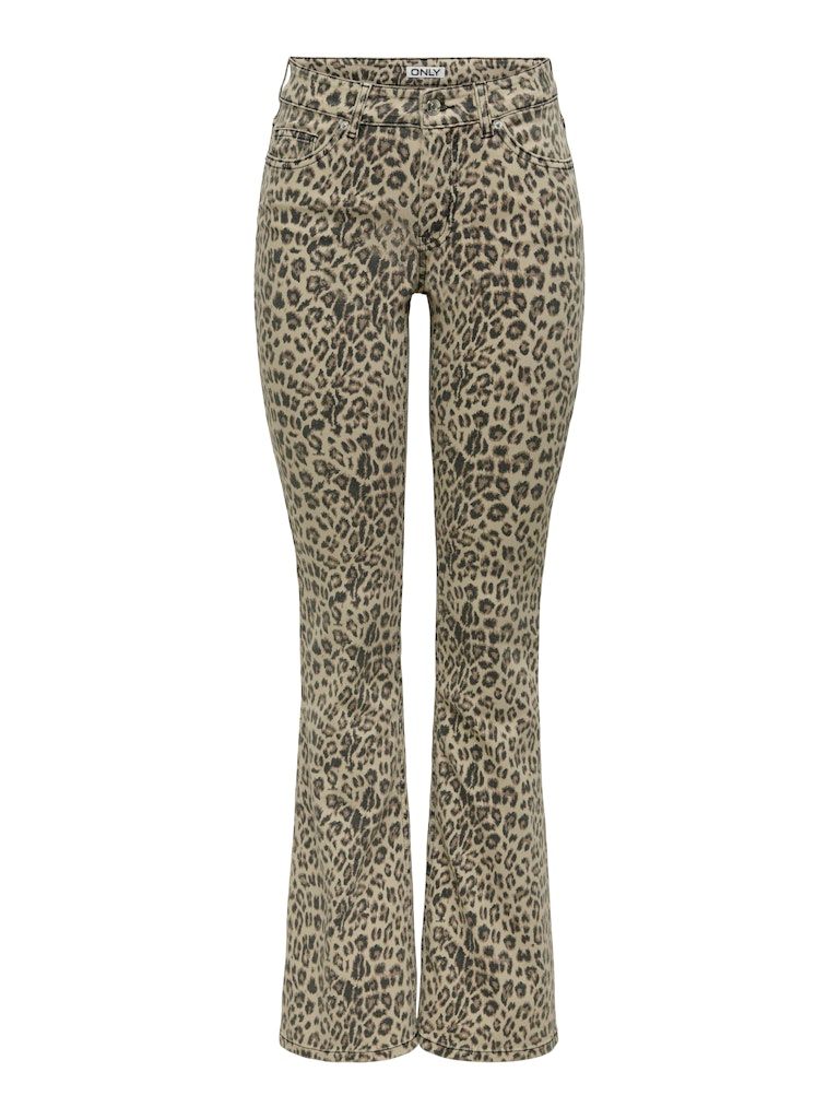 ONLBLUSH MID FLARED LEO DNM DOT CS Washed Black/LEO