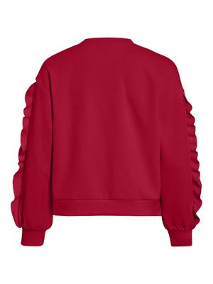 VIMENTINA FLOUNCE O-NECK L/S TOP Jester Red