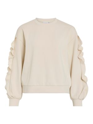 VIMENTINA FLOUNCE O-NECK L/S TOP Birch