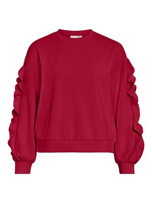 VIMENTINA FLOUNCE O-NECK L/S TOP Jester Red