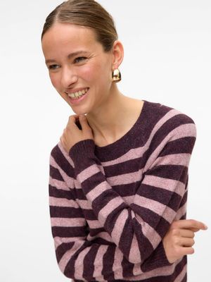 VMDOFFY LS O-NECK BLOUSE GA NOOS Winetasting-W. ROSE BROWN