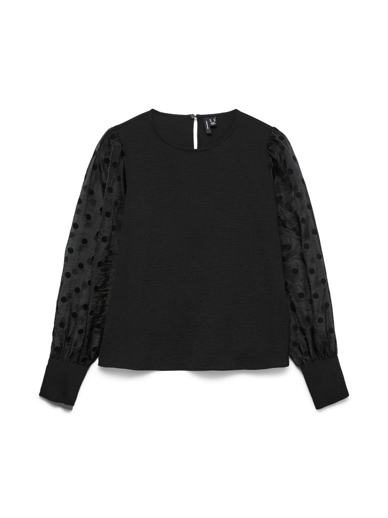 VMALVA DETAIL LS TOP WVN Black