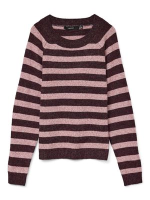 VMDOFFY LS O-NECK BLOUSE GA NOOS Winetasting-W. ROSE BROWN