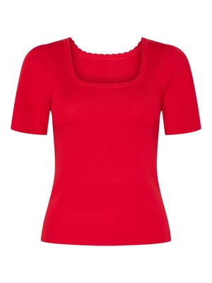 PCJULINE SS REV KNIT TEE BC Goji Berry