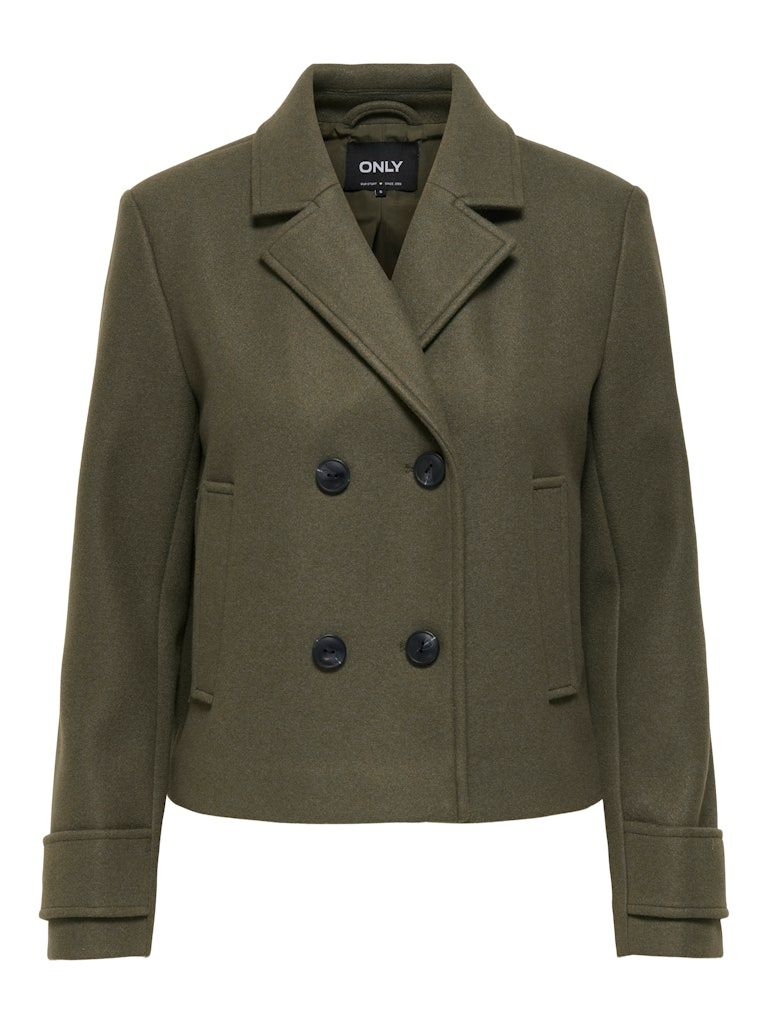 ONLFREJA LIFE SHORT DB JACKET OTW NOOS Stone Gray/MELANGE