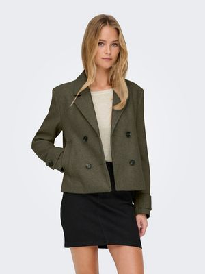 ONLFREJA LIFE SHORT DB JACKET OTW NOOS Stone Gray/MELANGE