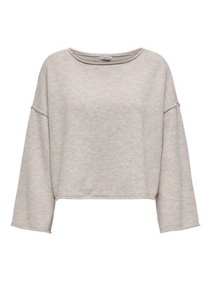 JDYRUE LIFE L/S BOAT NECK PULL KNT NOOS Chateau Gray-MELANGE