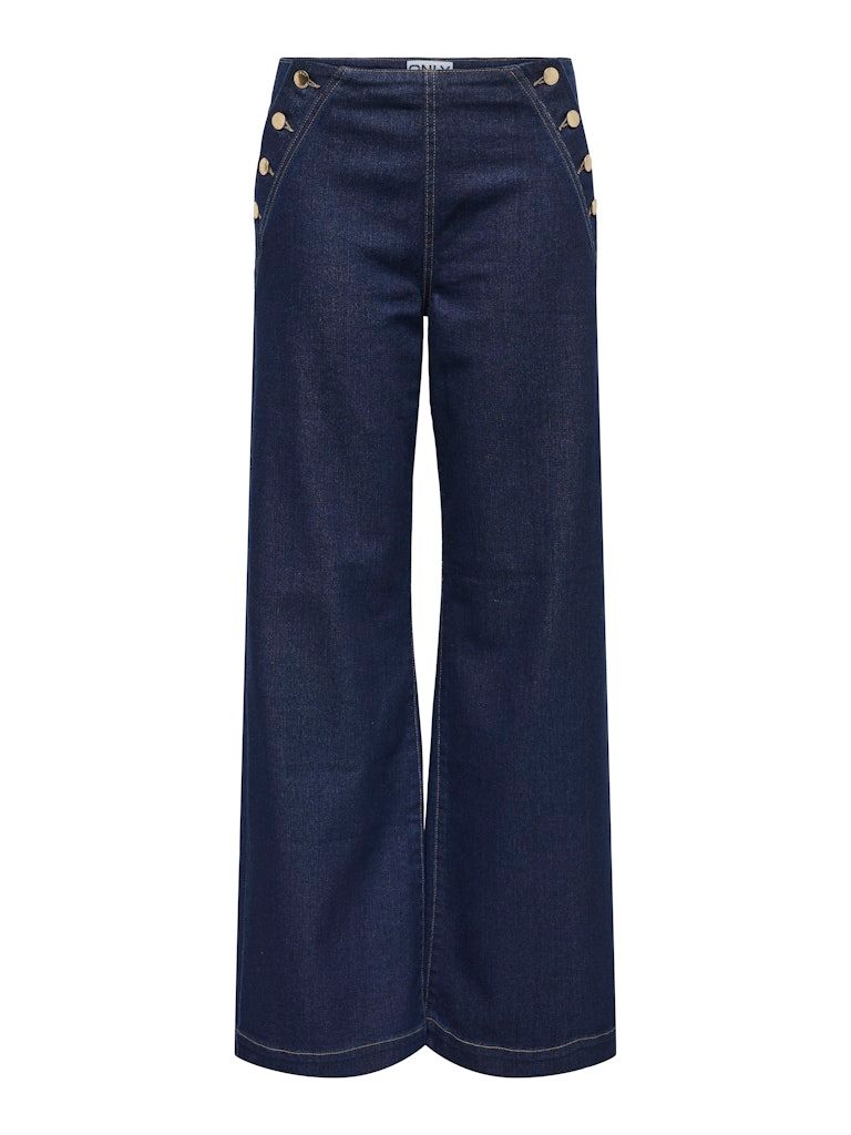 ONLMADELINE BUTTON HW WIDE DNM GUA Dark Blue Denim
