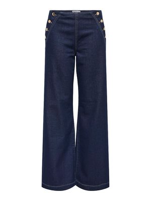 ONLMADELINE BUTTON HW WIDE DNM GUA Dark Blue Denim
