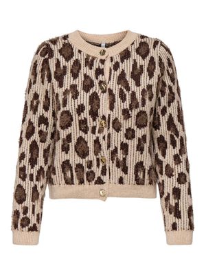 ONLSYBILLE LS JQ BUTTON CARDIGAN CS KNT Irish Cream-Mel-Shaved C-Toas