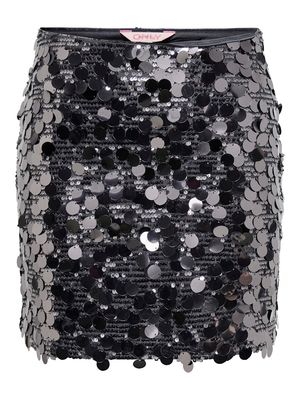 ONLJADEL SEQUINS SKIRT WVN Gunmetal/W. GUNMETAL