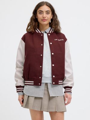 JXESSI COLLEGE BOMBER JACKET OTW LN Cabernet/CLOUD DANCE
