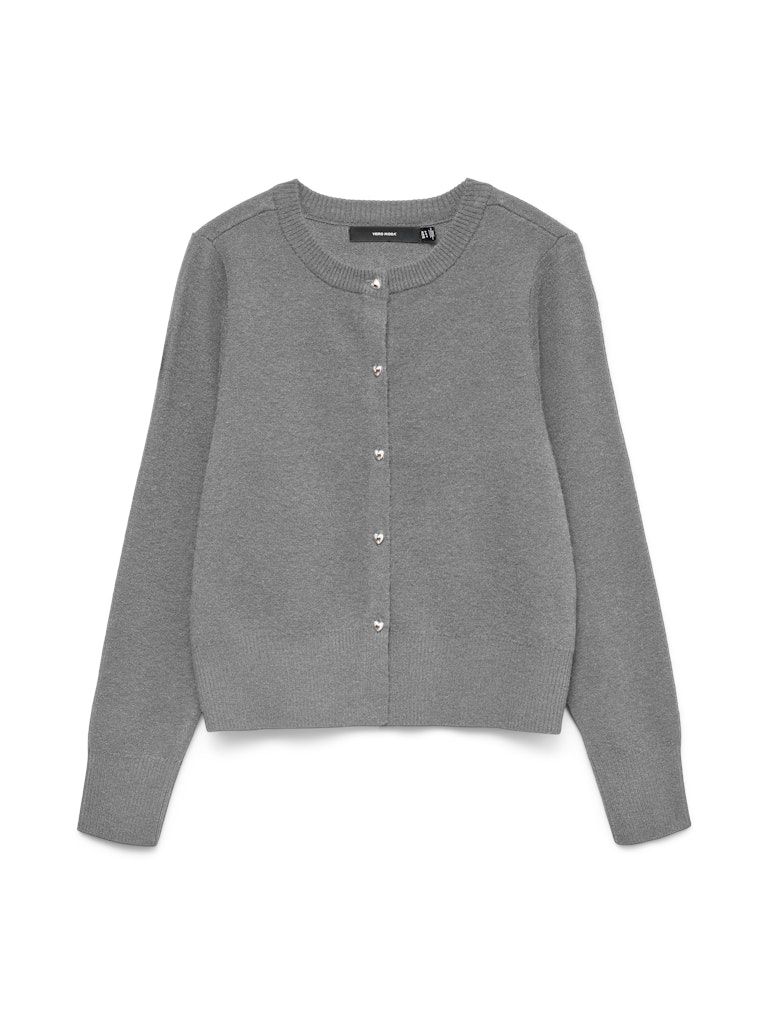 VMKACY LS O-NECK CARDIGAN Medium Grey Melange