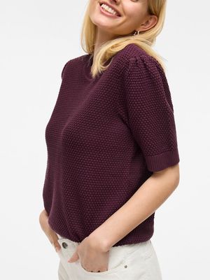 VIDALO O-NECK S/S KNIT TOP - NOOS Fig