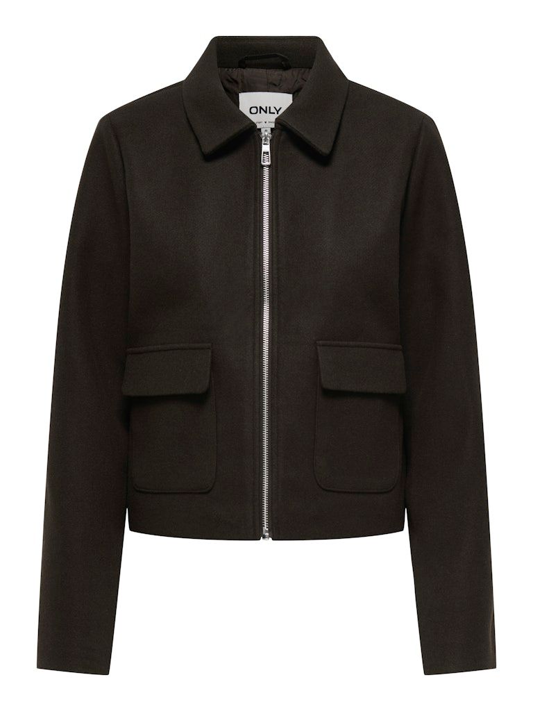 ONLVELA ZIP SHORT JACKET OTW Chocolate Torte/MELA