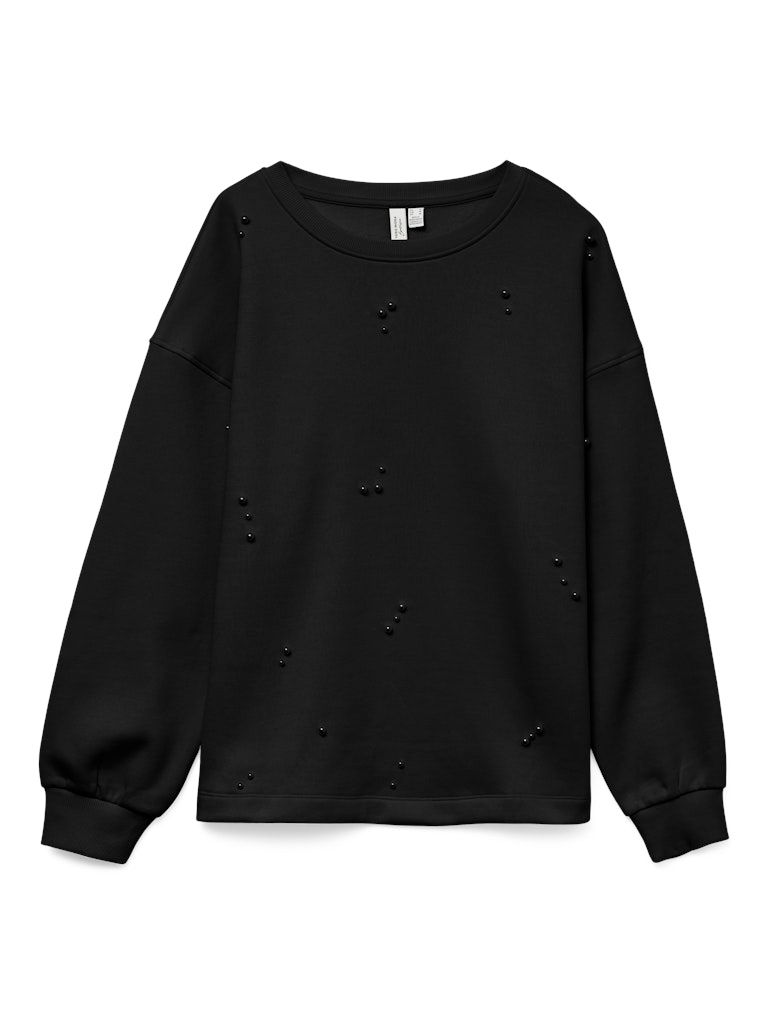 VMFATILDA L/S SWEATSHIRT JRS BTQ Black-TONE-IN-TONE PEARLS