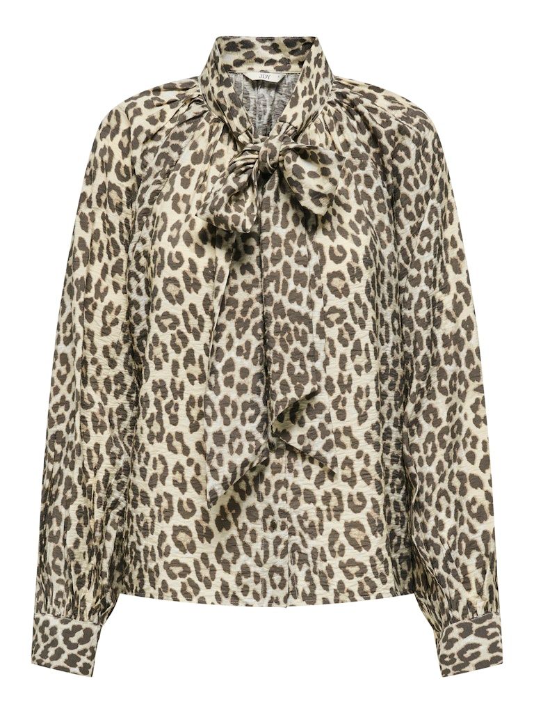 JDYBEATRICE LIFE L/S BOW SHIRT WVN Birch-BROWN LEO