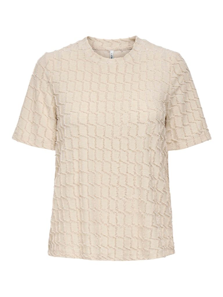 ONLINES LIFE 2/4 O-NECK GLITTER TOP JRS Birch-Rose gold glitter
