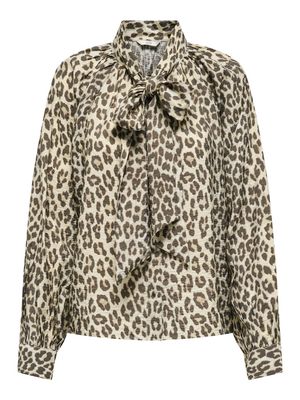 JDYBEATRICE LIFE L/S BOW SHIRT WVN Birch-BROWN LEO
