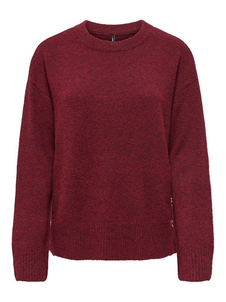 ONLRENE LIFE LS BUTTON O-NECK CC KNT CabernetMelange-Gold Button