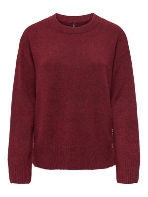 ONLRENE LIFE LS BUTTON O-NECK CC KNT CabernetMelange-Gold Button