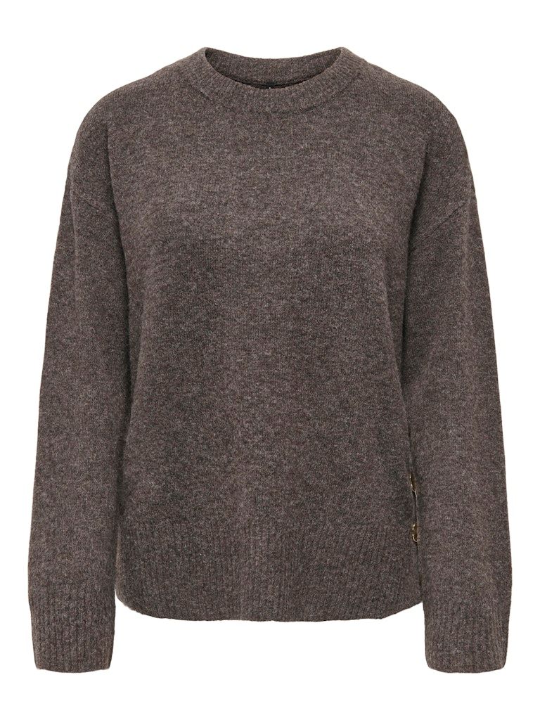 ONLRENE LIFE LS BUTTON O-NECK CC KNT Chocolate Torte-Melange-Gold
