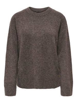 ONLRENE LIFE LS BUTTON O-NECK CC KNT Chocolate Torte-Melange-Gold