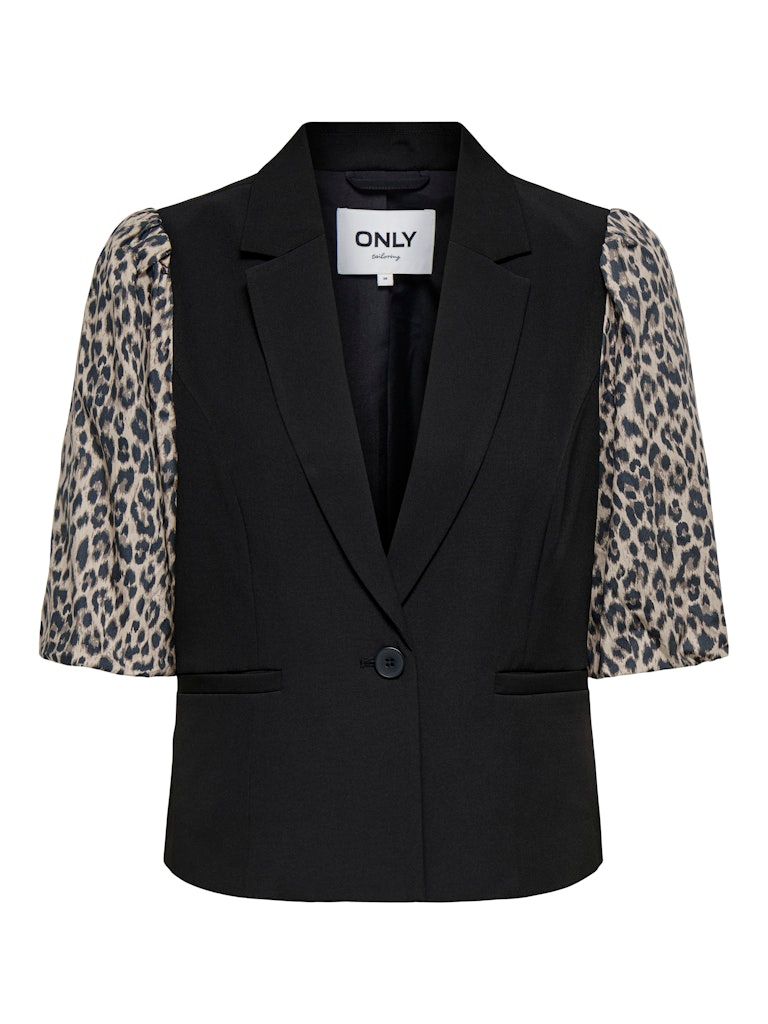 ONLMELLIE LIFE S/S MIX BLAZER TLR CS Black-LEO SLEEVS