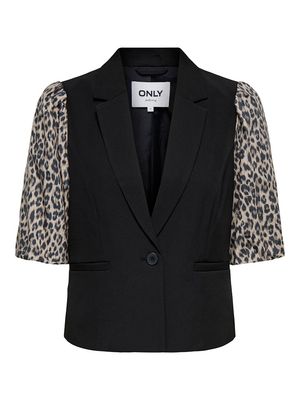 ONLMELLIE LIFE S/S MIX BLAZER TLR CS Black-LEO SLEEVS