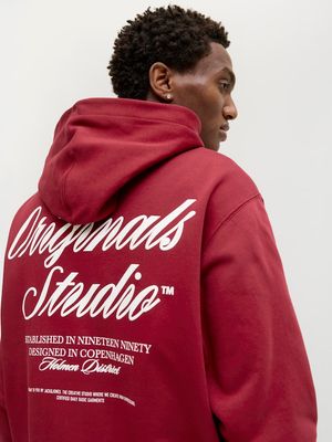 JORNORREBRO TYPO BACK SWEAT HOOD SN  Tibetan Red