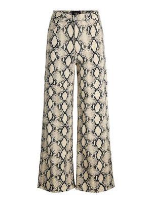 JXSARAH AOP TOKYO WIDE HW PANT PNT LN Bone White/Snake
