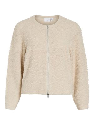 VIPAZA O-NECK L/S ZIPPER KNIT CARDIGAN Birch