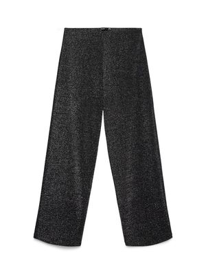 VMBERLIN MW WIDE GLITTER PANT NOOS Black-MEGA GLITTER