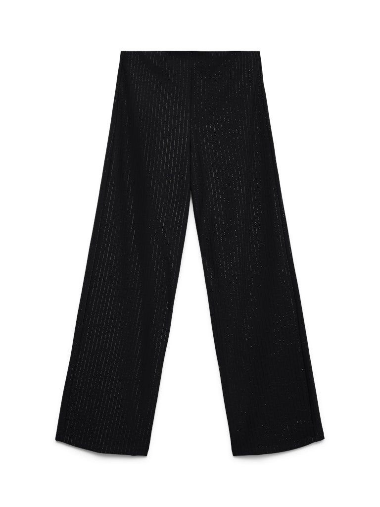 VMBERLIN MW WIDE GLITTER PANT NOOS Black-GLITTER PINSTR