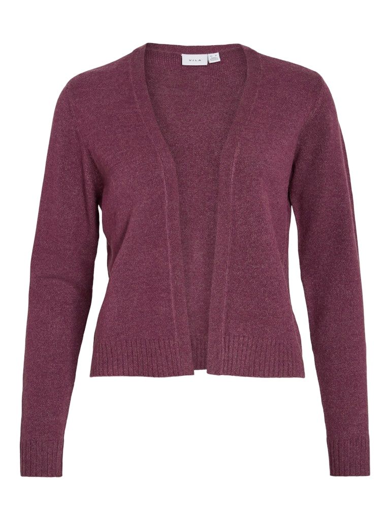 VIRIL SHORT L/S KNIT CARDIGAN-NOOS Fig/DARK MELANGE