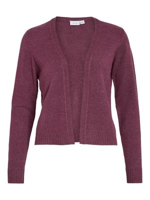 VIRIL SHORT L/S KNIT CARDIGAN-NOOS Fig/DARK MELANGE