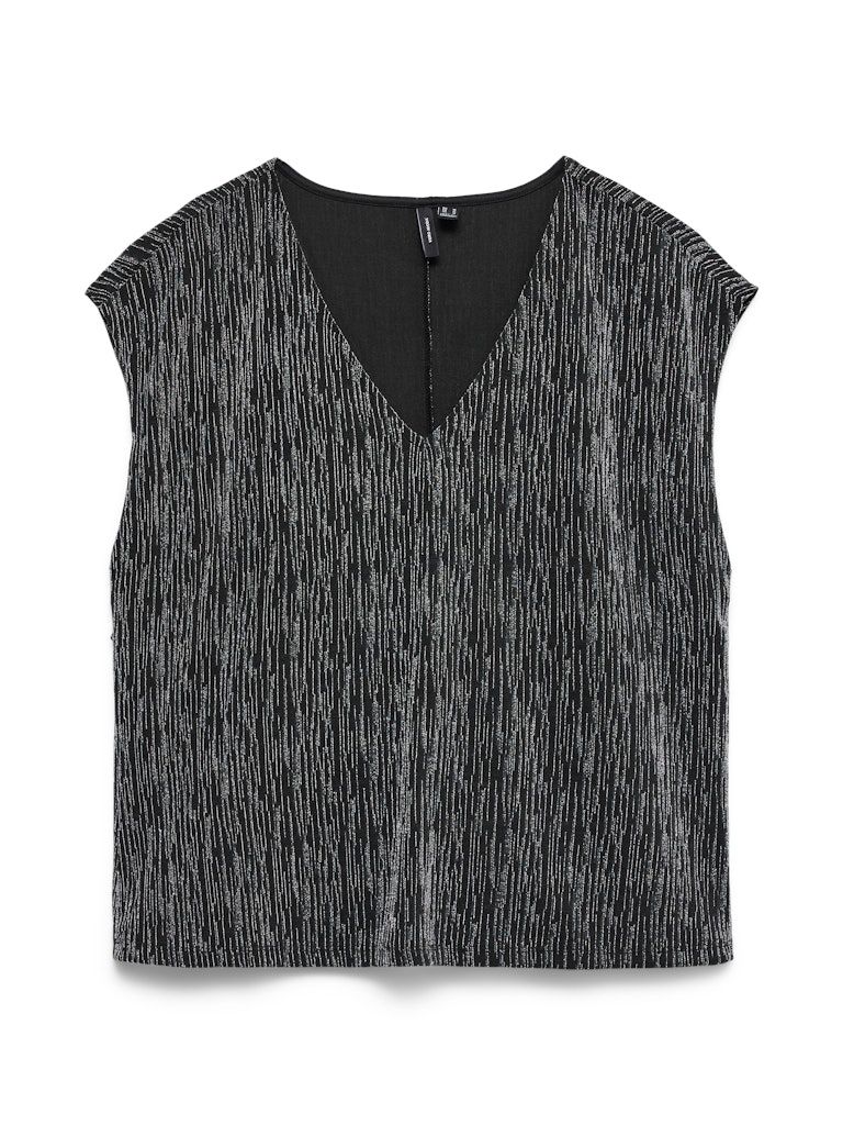 VMRITA SS V-NECK JRS Black-Silver lurex