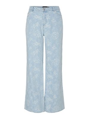 PCFELINE MW WIDE DENIM JEANS Light Blue Denim