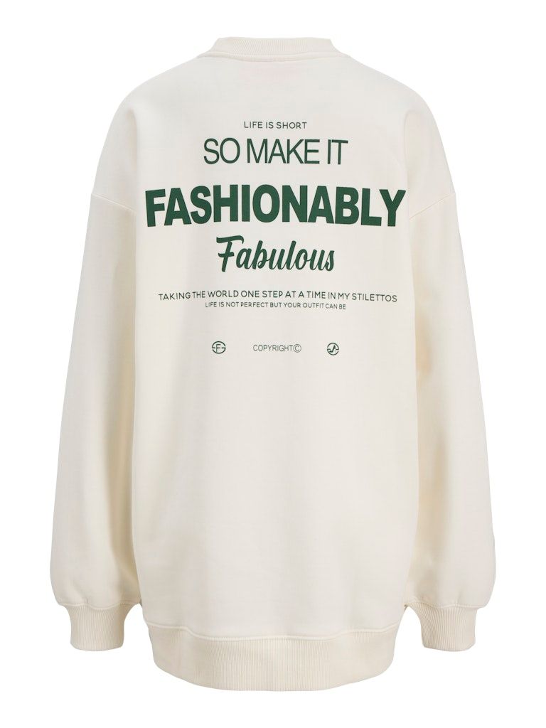 JXSANDRA LOOSE LS LONG CREW SWEAT CPHFW Egret/FASHIIONABLY