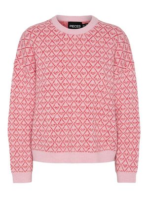 PCNAVI LS O-NECK KNIT MM Roseate Spoonbill/Lo