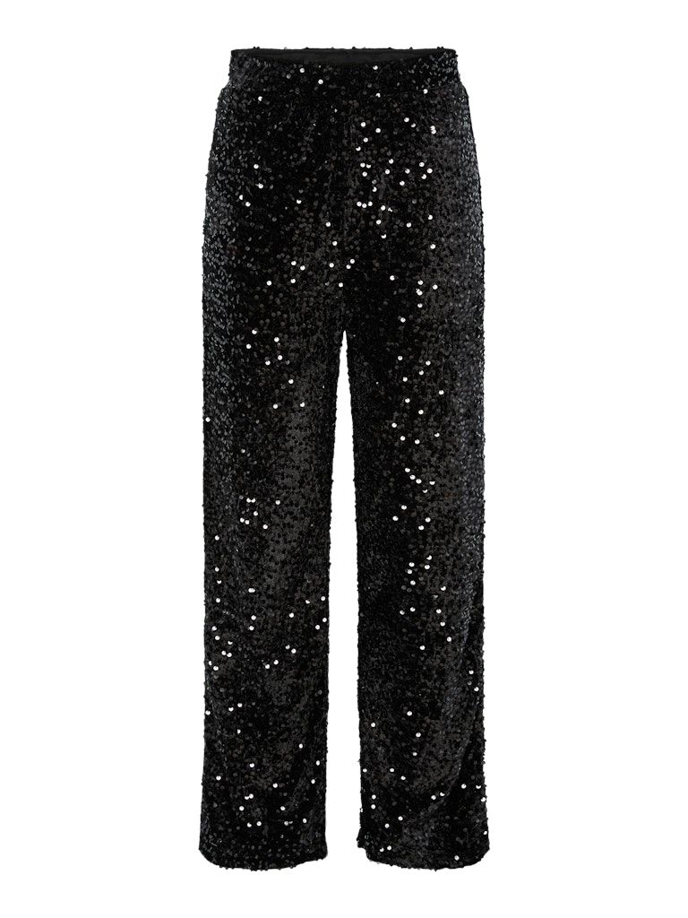 PCKAM HW WIDE PANT JRS NOOS BC Black/Black sequins