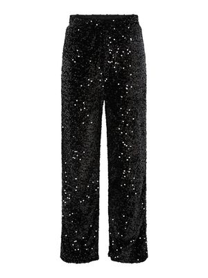 PCKAM HW WIDE PANT JRS NOOS BC Black/Black sequins