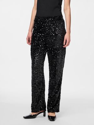 PCKAM HW WIDE PANT JRS NOOS BC Black/Black sequins